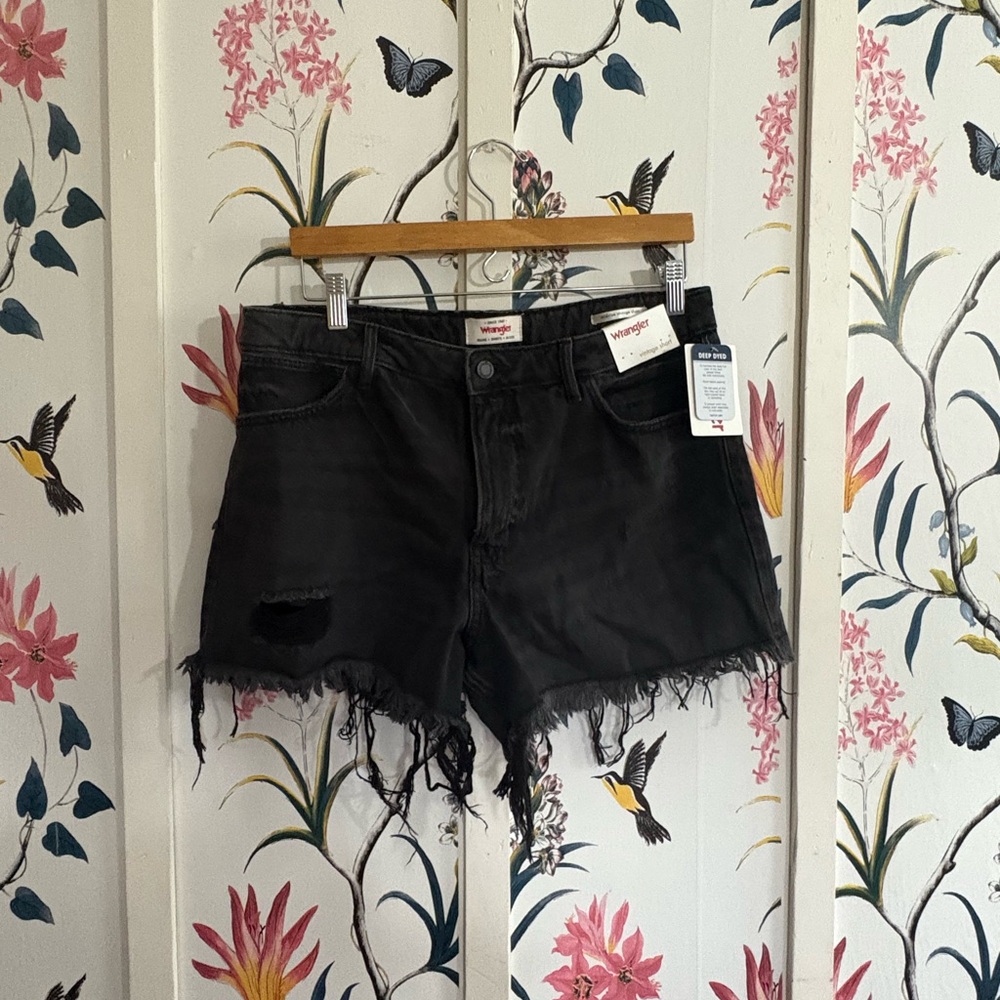 Wrangler Women's Black Distressed Jean Shorts